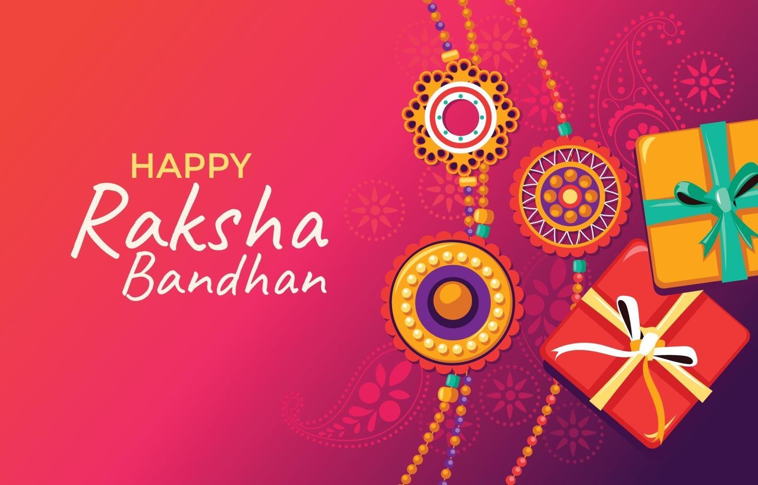 felice celebrazione indiana raksha bandhan concept vettore