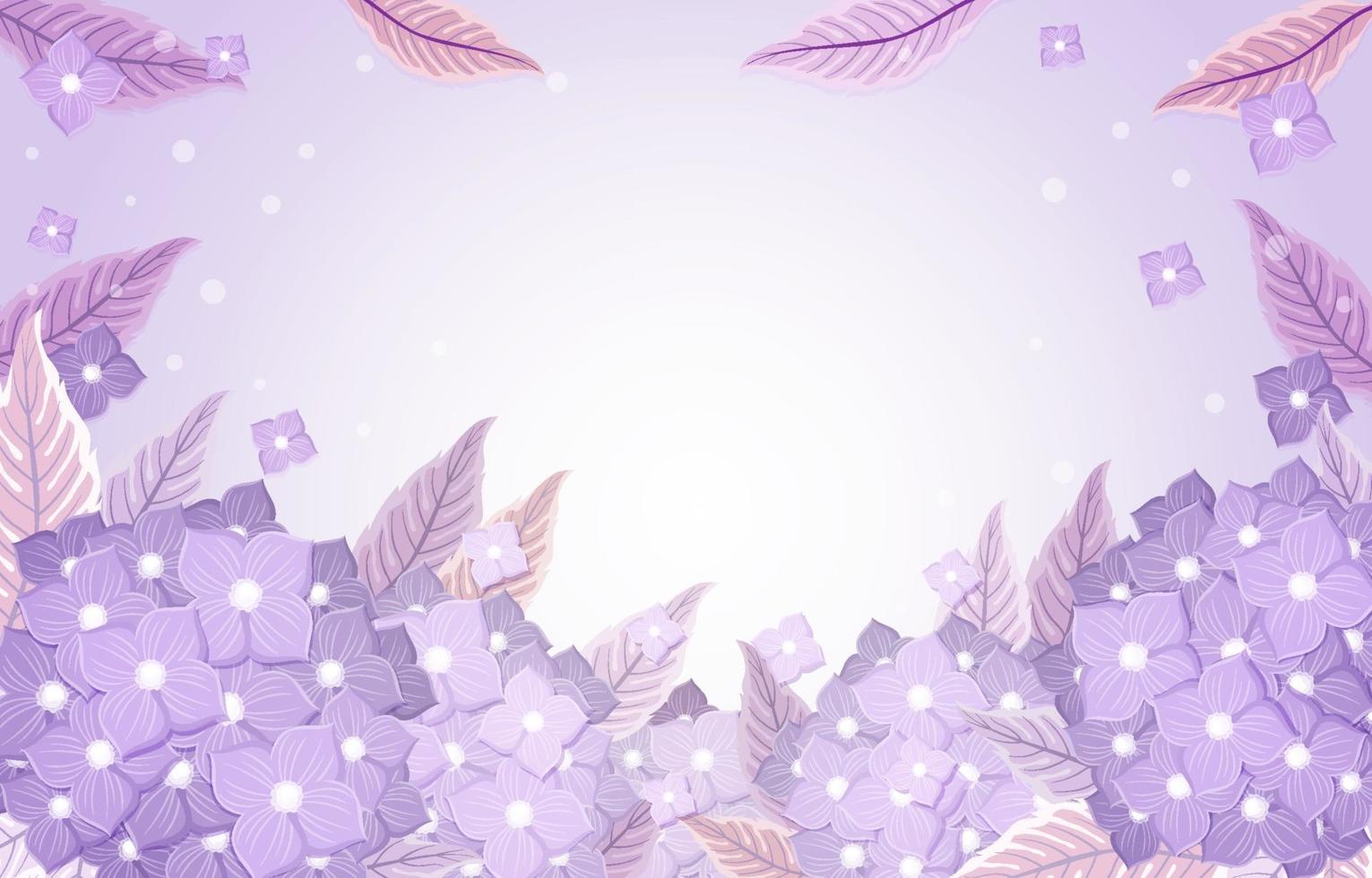 sfondo di ortensie floreali viola vettore