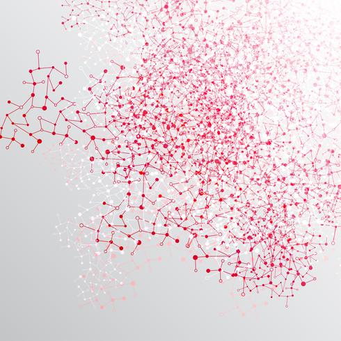 Fondo variopinto poligonale astratto con i punti e le linee collegati, struttura del collegamento, fondo futuristico del hud, illustrazione di vettore