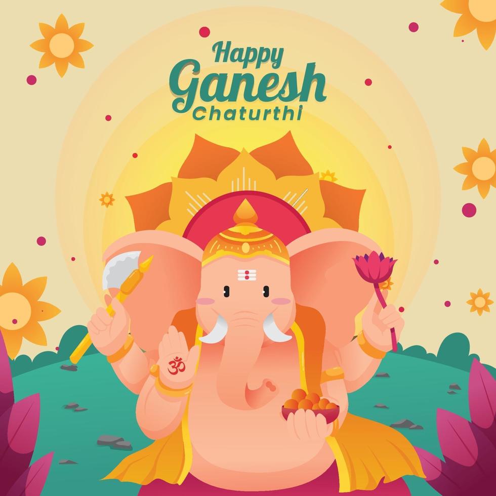 festival di Ganesh Chaturhi vettore