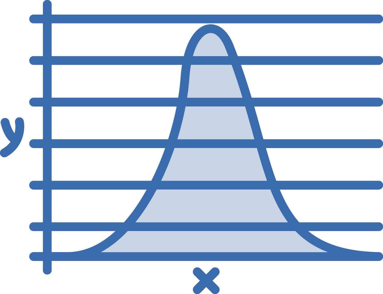 campana curva su grafico vettore icona