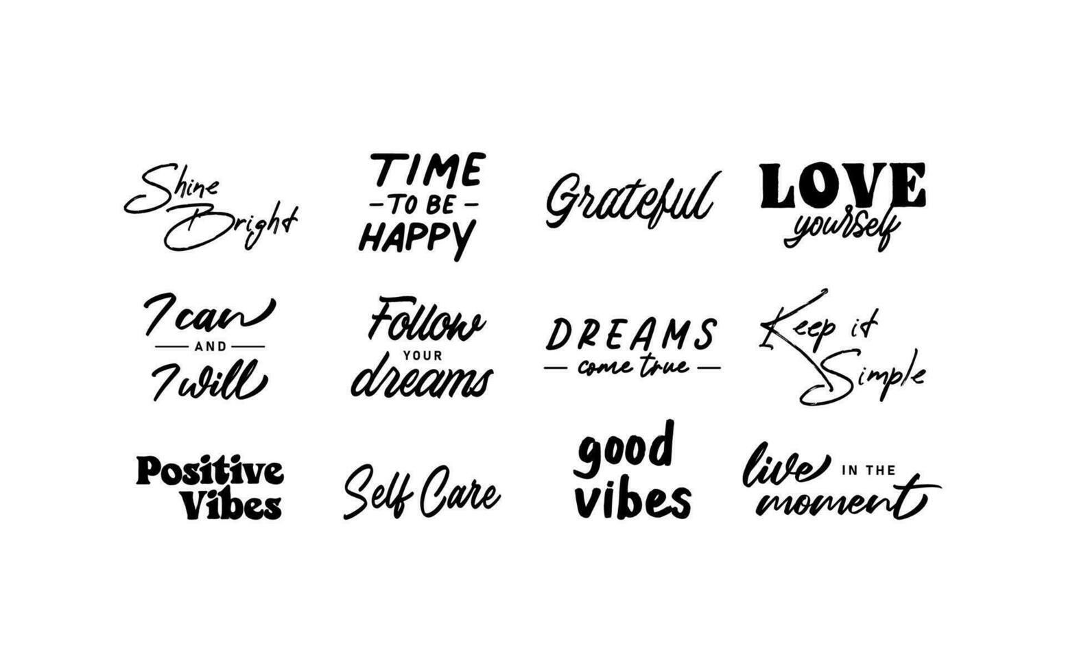 positivo citazioni lettering design collezione. motivazionale messaggi. Seguire il tuo sogni. vettore