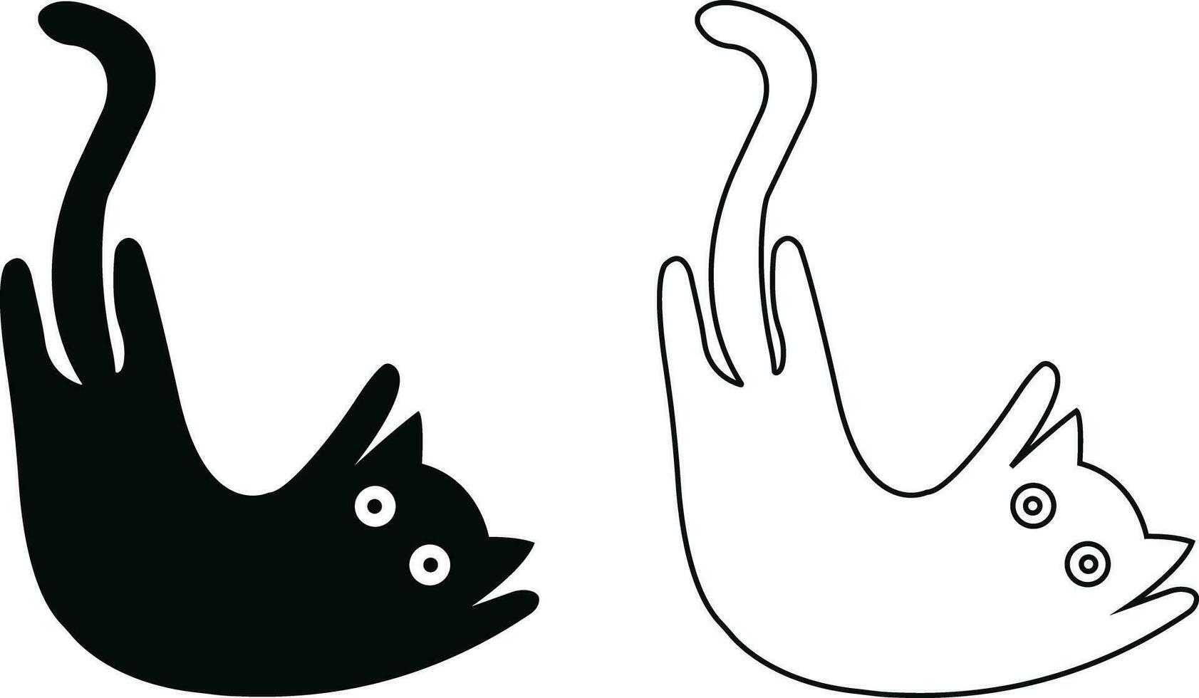 gatto icona nel piatto e linea di moda stile impostare. isolato su trasparente sfondo. gatto silhouette cartello simbolo. mobile concetto e ragnatela design. Casa animali simbolo logo vettore grafica