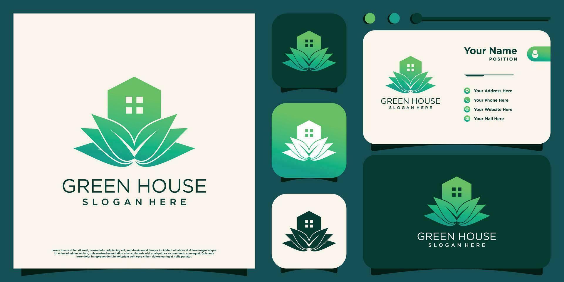 verde Casa logo design elemento vettore modello con creativo concetto