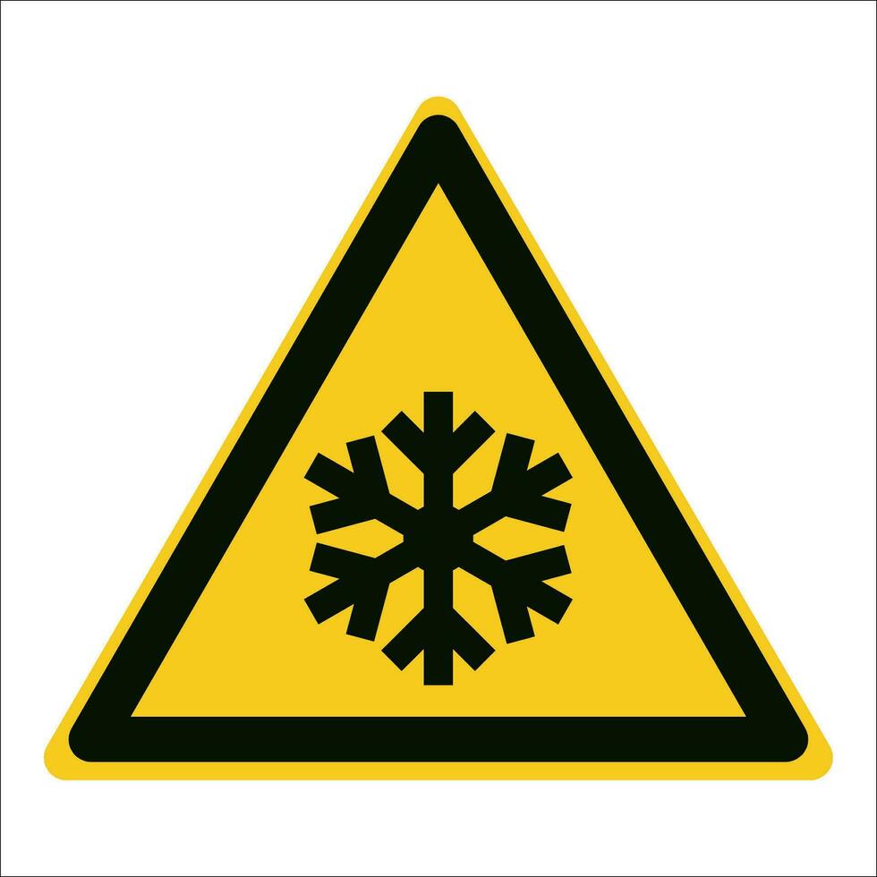 iso 7010 registrato sicurezza segni simbolo pittogramma avvisi attenzione Pericolo Basso temperatura congelamento condizioni vettore