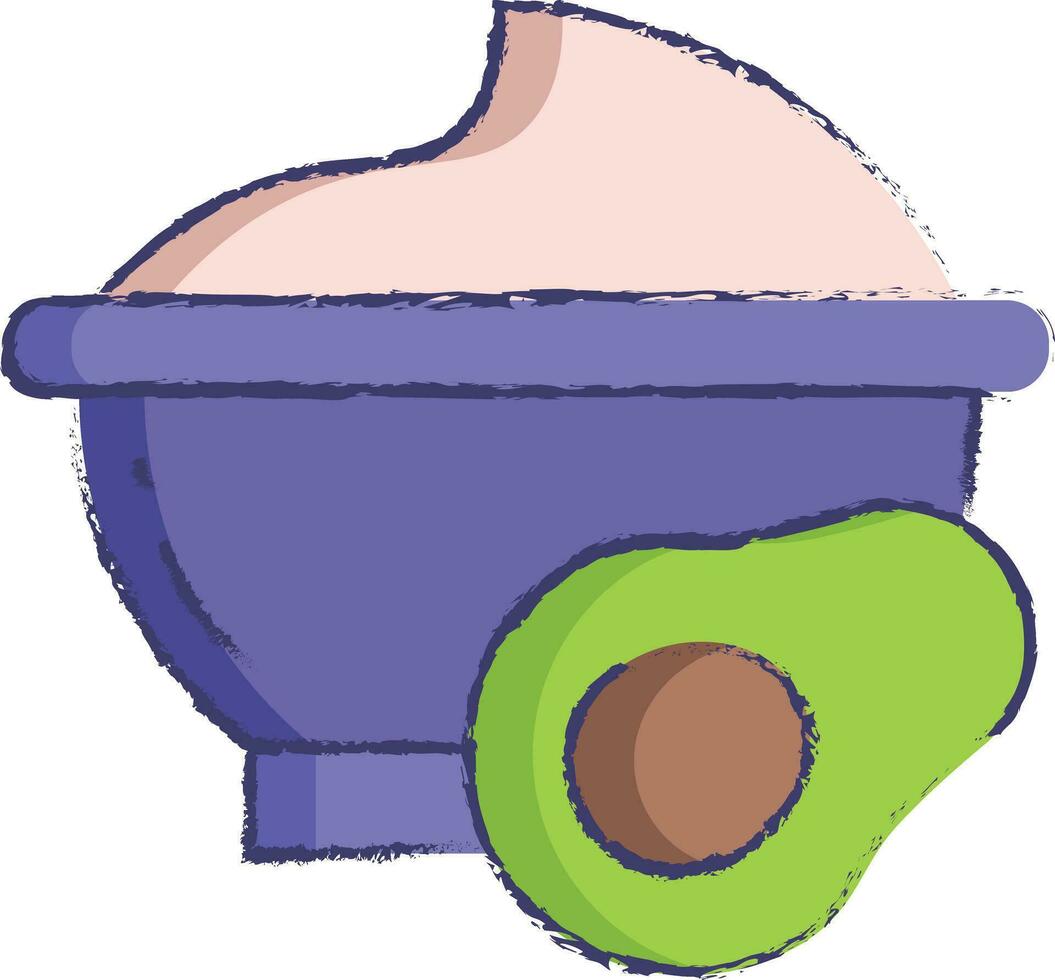 avocado puré per bambino mano disegnato vettore illustrazione