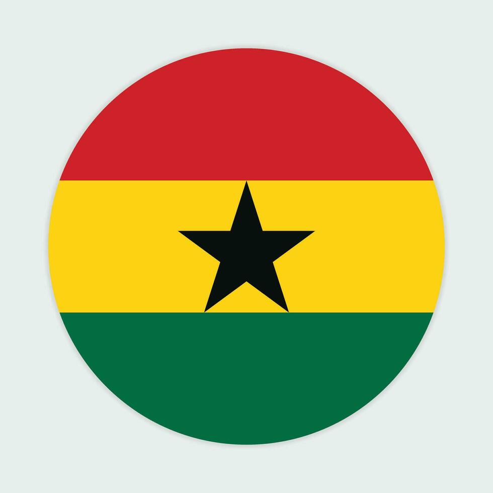 Ghana bandiera vettore icona design. Ghana cerchio bandiera. il giro di Ghana bandiera.