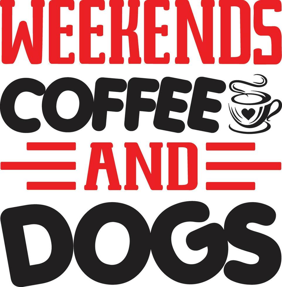 fine settimana caffè e cani vettore
