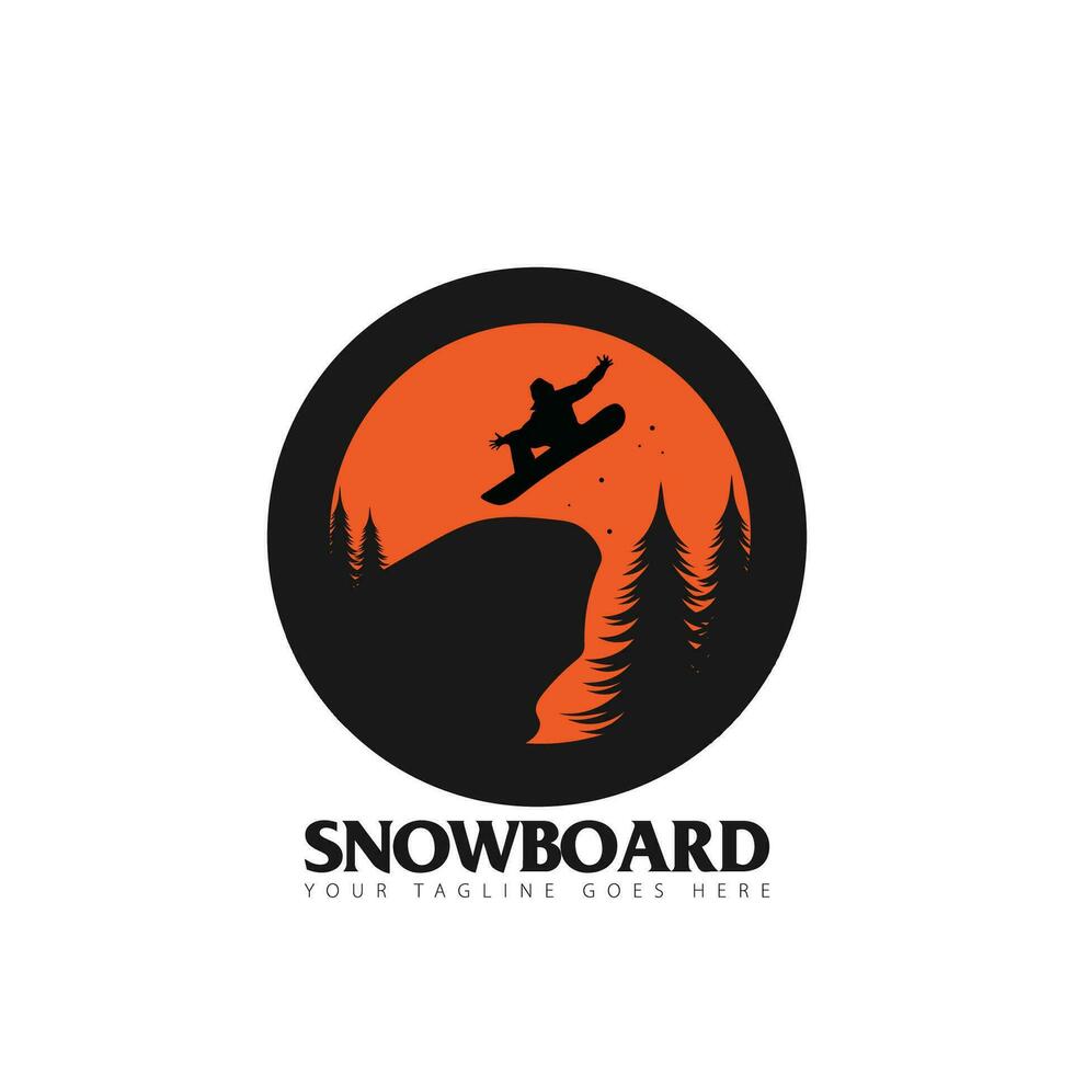 Snowboard logo vettore