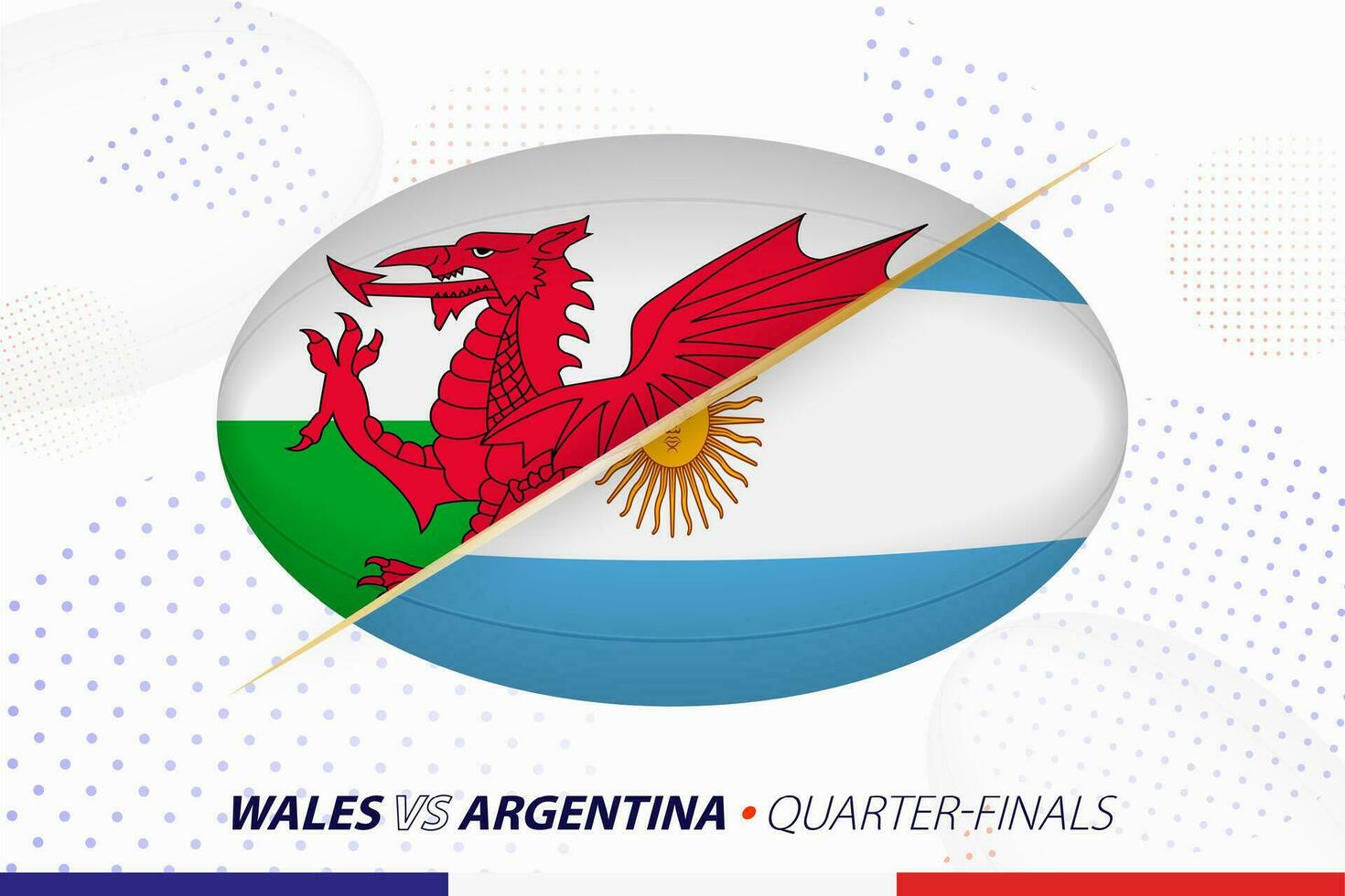 Rugby quarti di finale incontro fra Galles e argentina, concetto per Rugby torneo. vettore