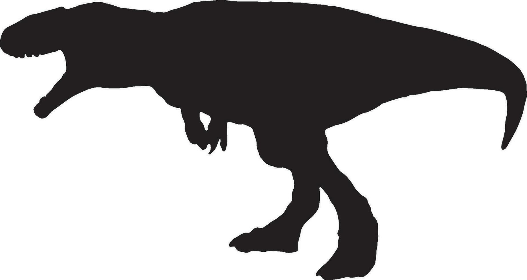 Giganotosaurus nero silhouette isolato sfondo vettore