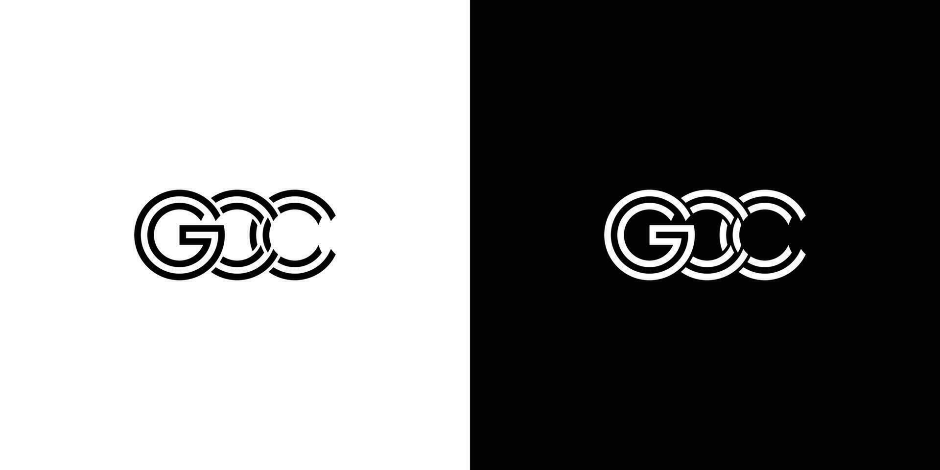 gcc logo disegno, ispirazione per un' unico identità. moderno eleganza e creativo design. filigrana il tuo successo con il Impressionante Questo logo. vettore