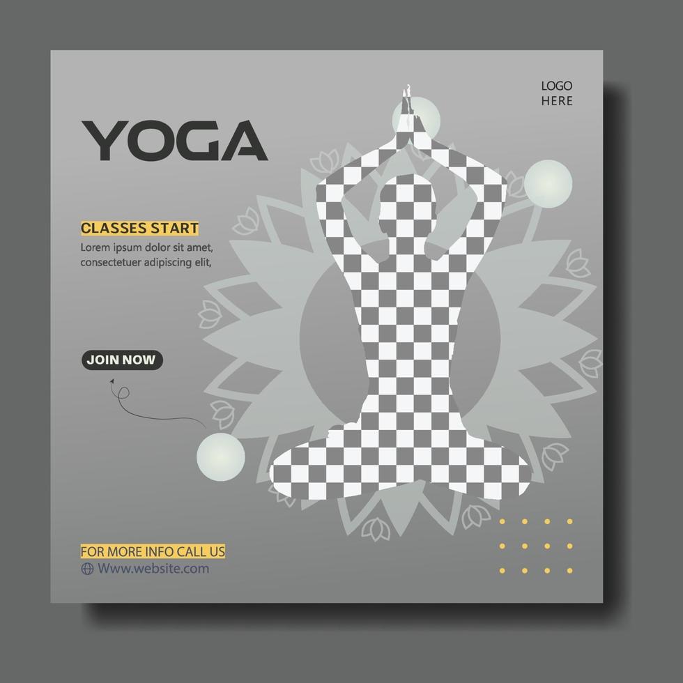 modello di banner per social media yoga vettore