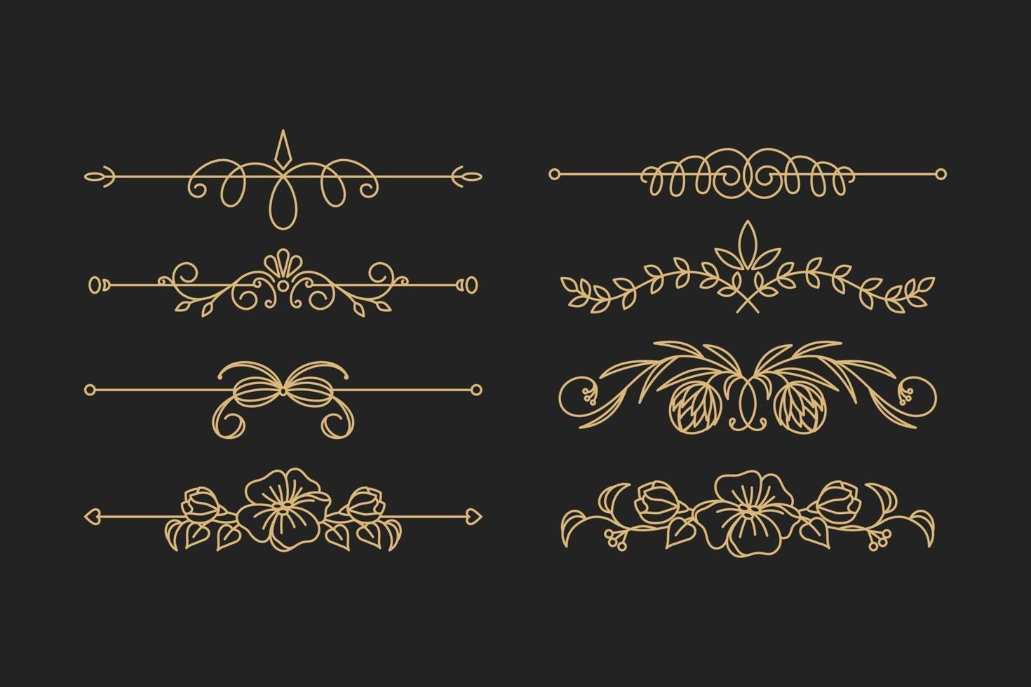 ornamento calligrafico set vettoriale eps 10