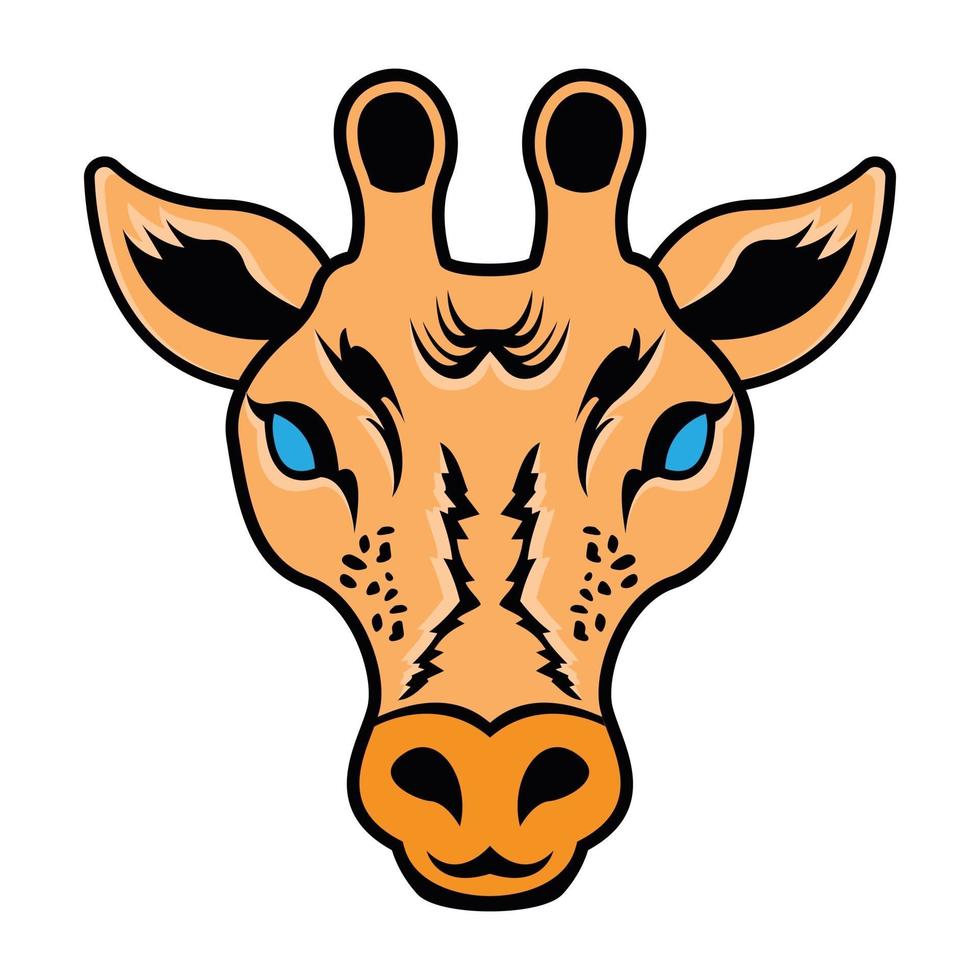 faccia da giraffa e mascotte vettore