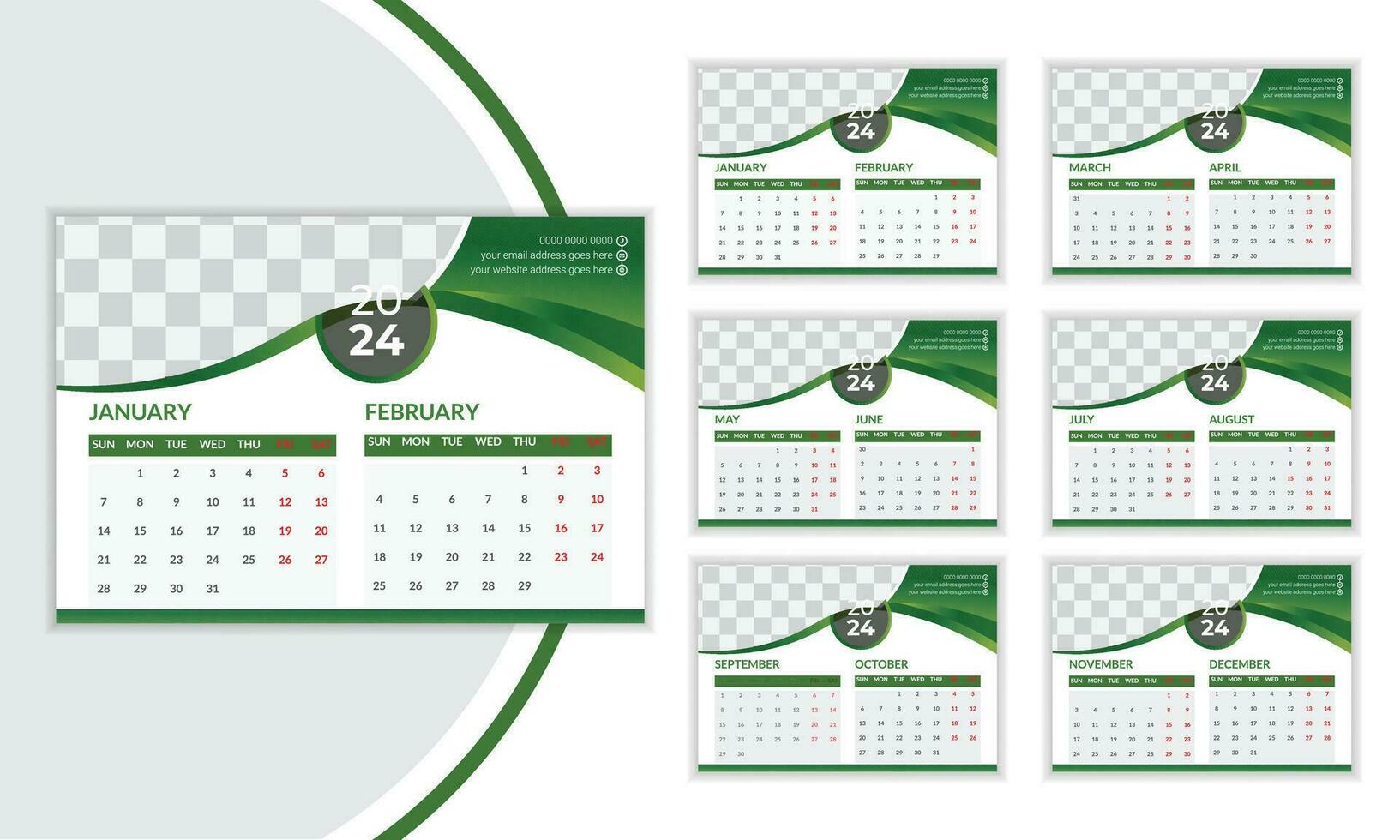 astratto calendario design 2024 vettore