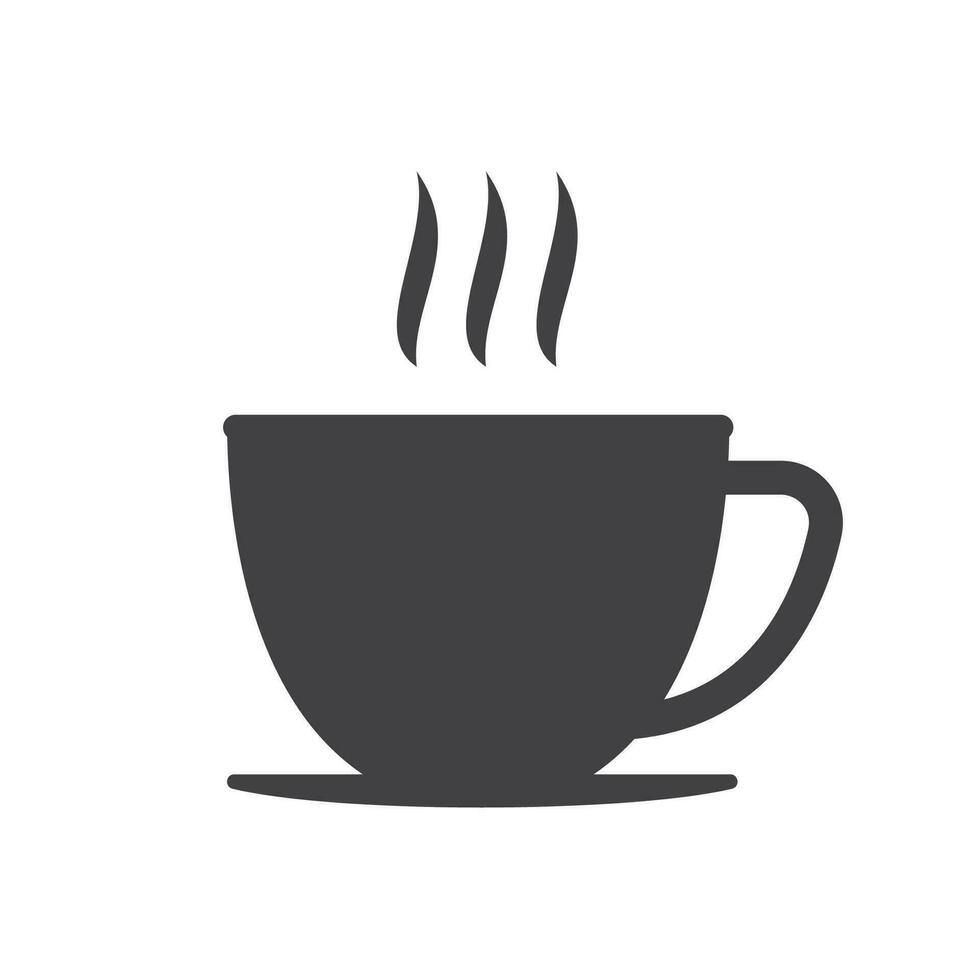 tazza di caffè icona isolato piatto design vettore illustrazione.