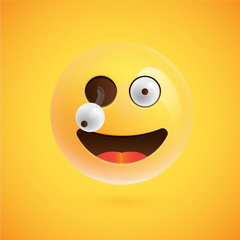 Emoticon realistico, illustrazione vettoriale