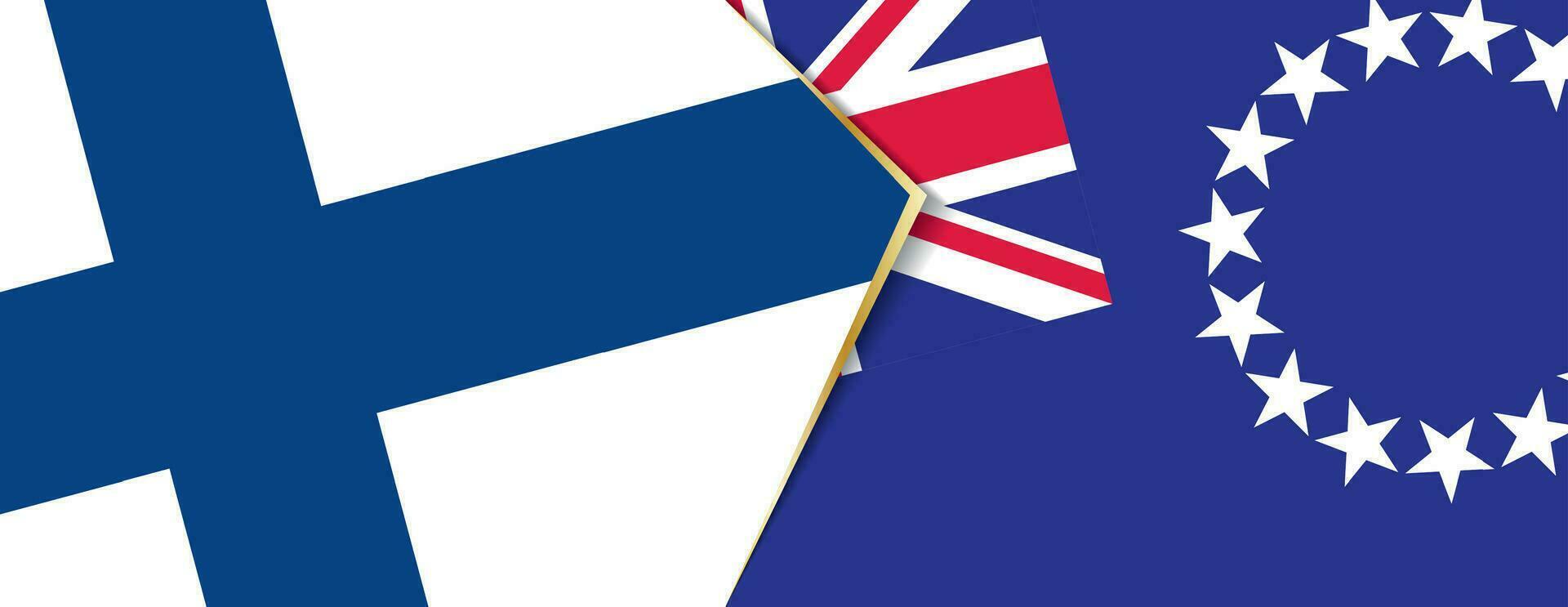 Finlandia e cucinare isole bandiere, Due vettore bandiere.