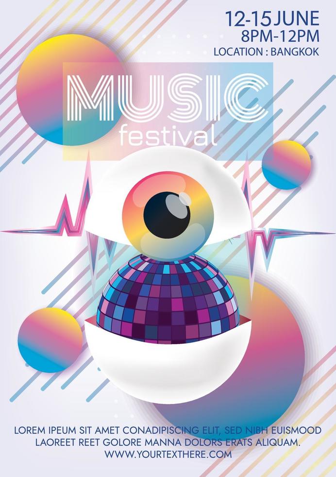 poster del festival di musica surreale per la festa vettore