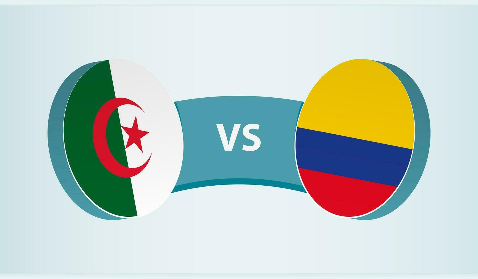 algeria contro Colombia, squadra gli sport concorrenza concetto. vettore