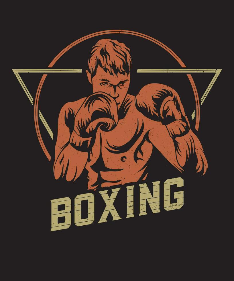 boxe grafico t camicia vettore