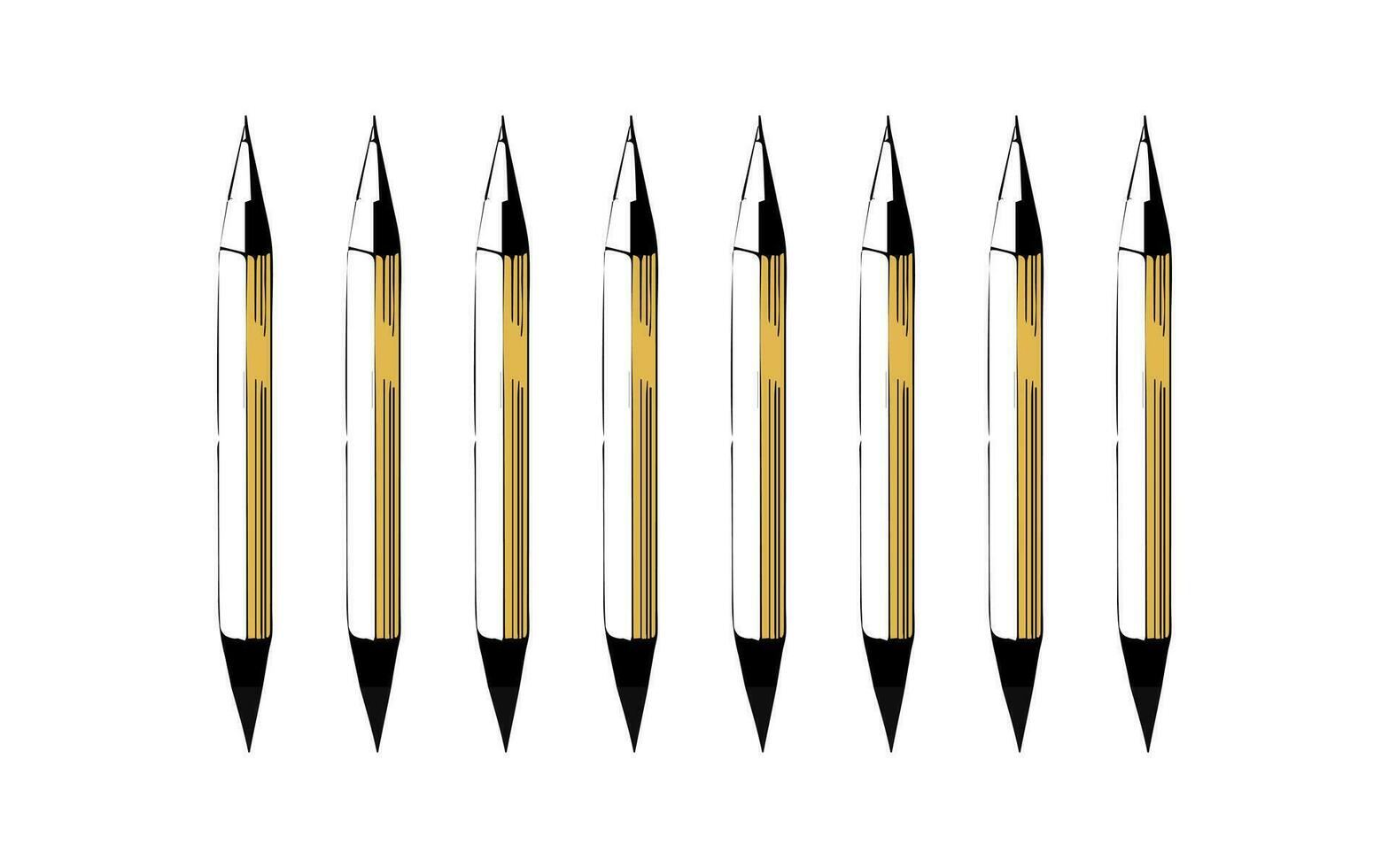 impostato di linea mano scrittura continuo linea disegno mano con penna linea arte illustrazione vettore