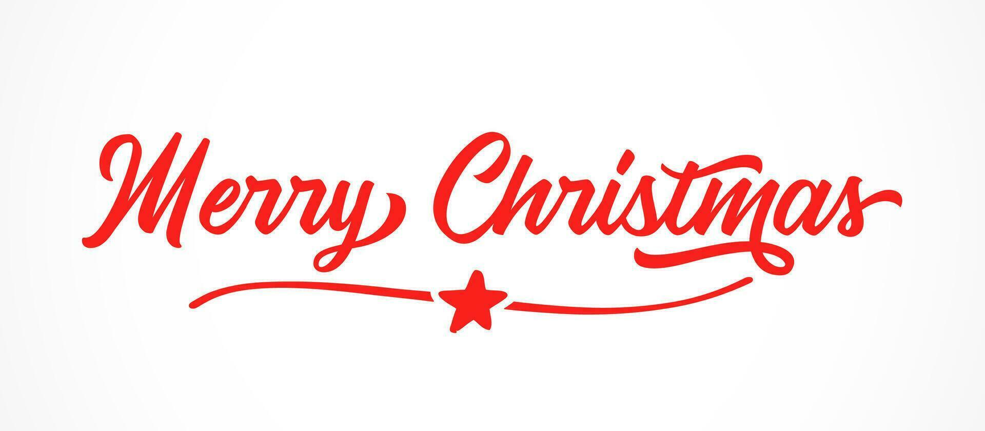 allegro Natale calligrafico iscrizione. elegante calligrafia. creativo bandiera con elegante lettering vettore