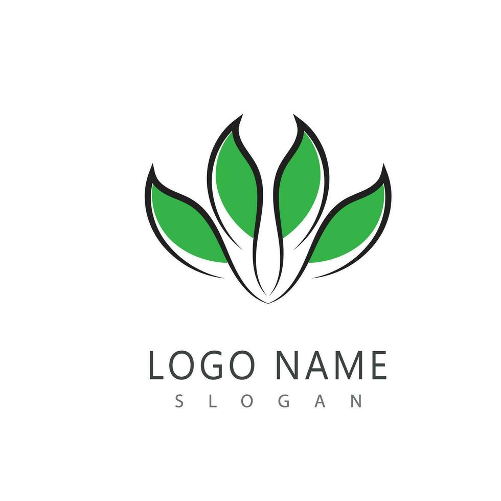 foglia linea logo vettore e simbolo