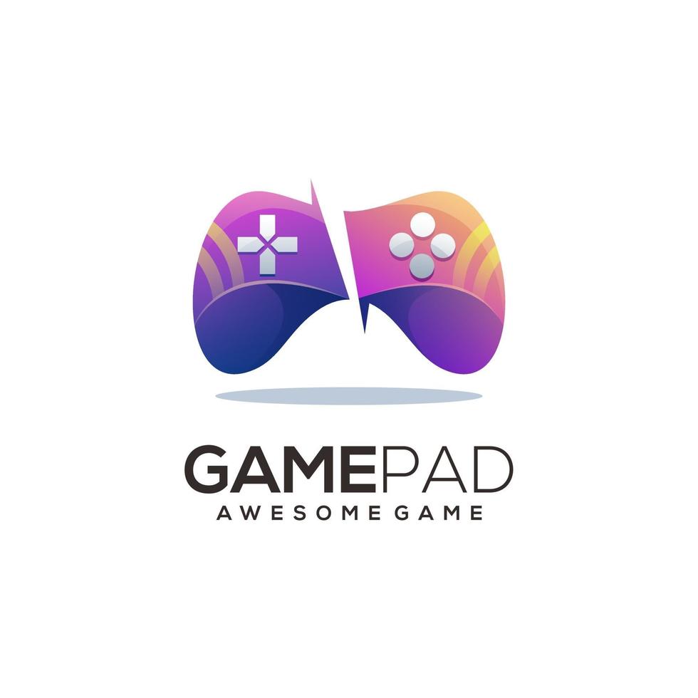 game pad logo colorato illustrazione astratta vettore