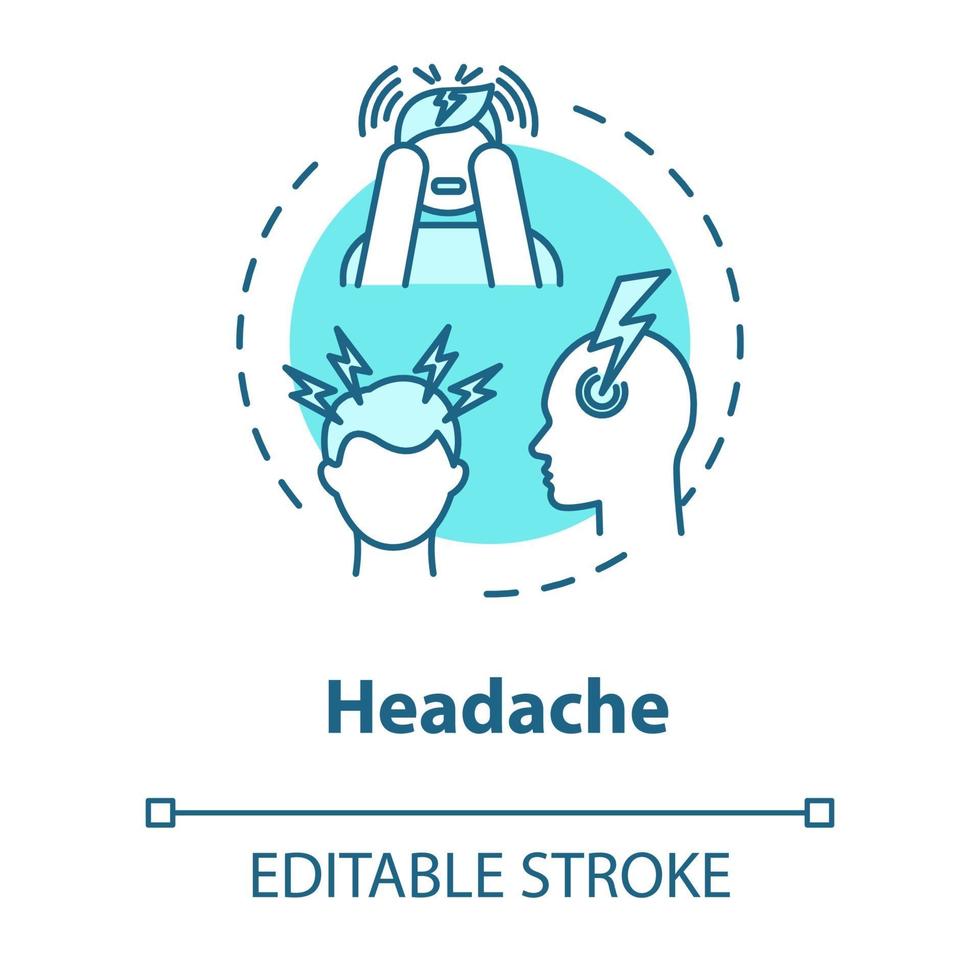 icona del concetto di mal di testa vettore