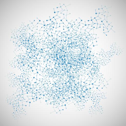 Fondo poligonale astratto con i punti e le linee collegati, struttura del collegamento, hud futuristico, illustrazione di vettore