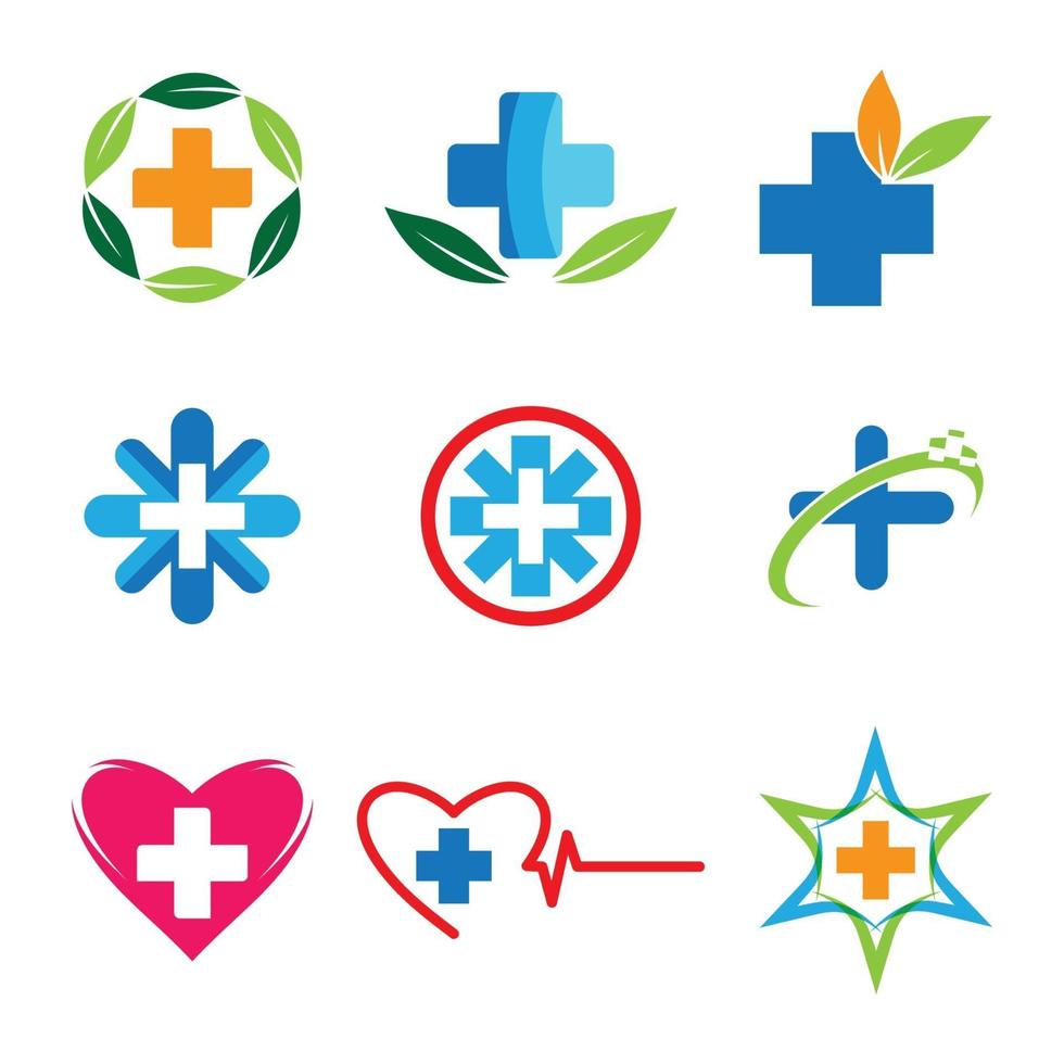 immagini del logo di cure mediche vettore