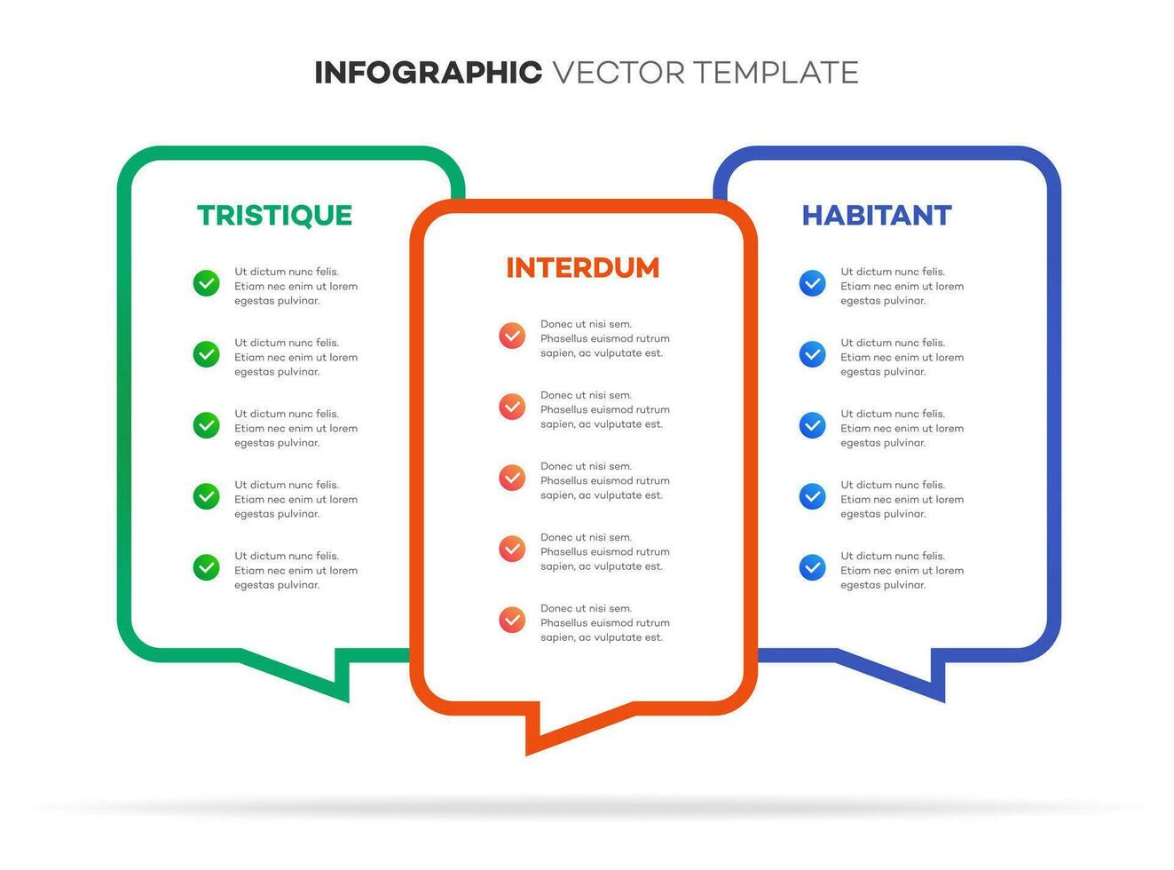 Infografica modello sequenza temporale processi 3 opzione vettore