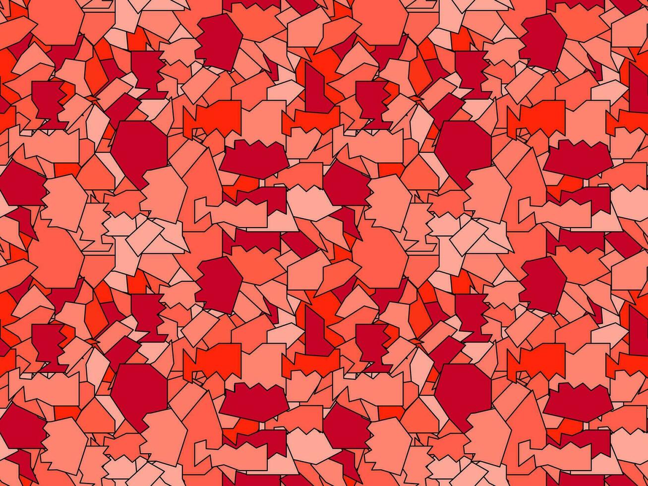 senza soluzione di continuità modello di mosaici, pezzi di rotto rosso bicchiere vettore