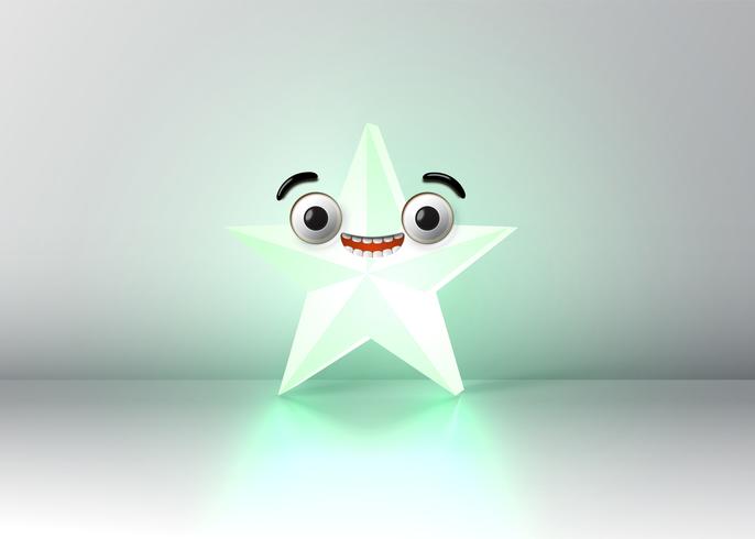 Alta stella di smiley dettagliata, illustrazione vettoriale