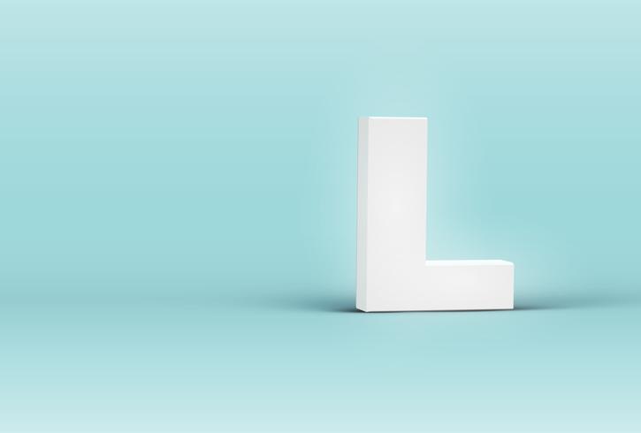 Alta lettera di carattere 3D dettagliate, illustrazione vettoriale