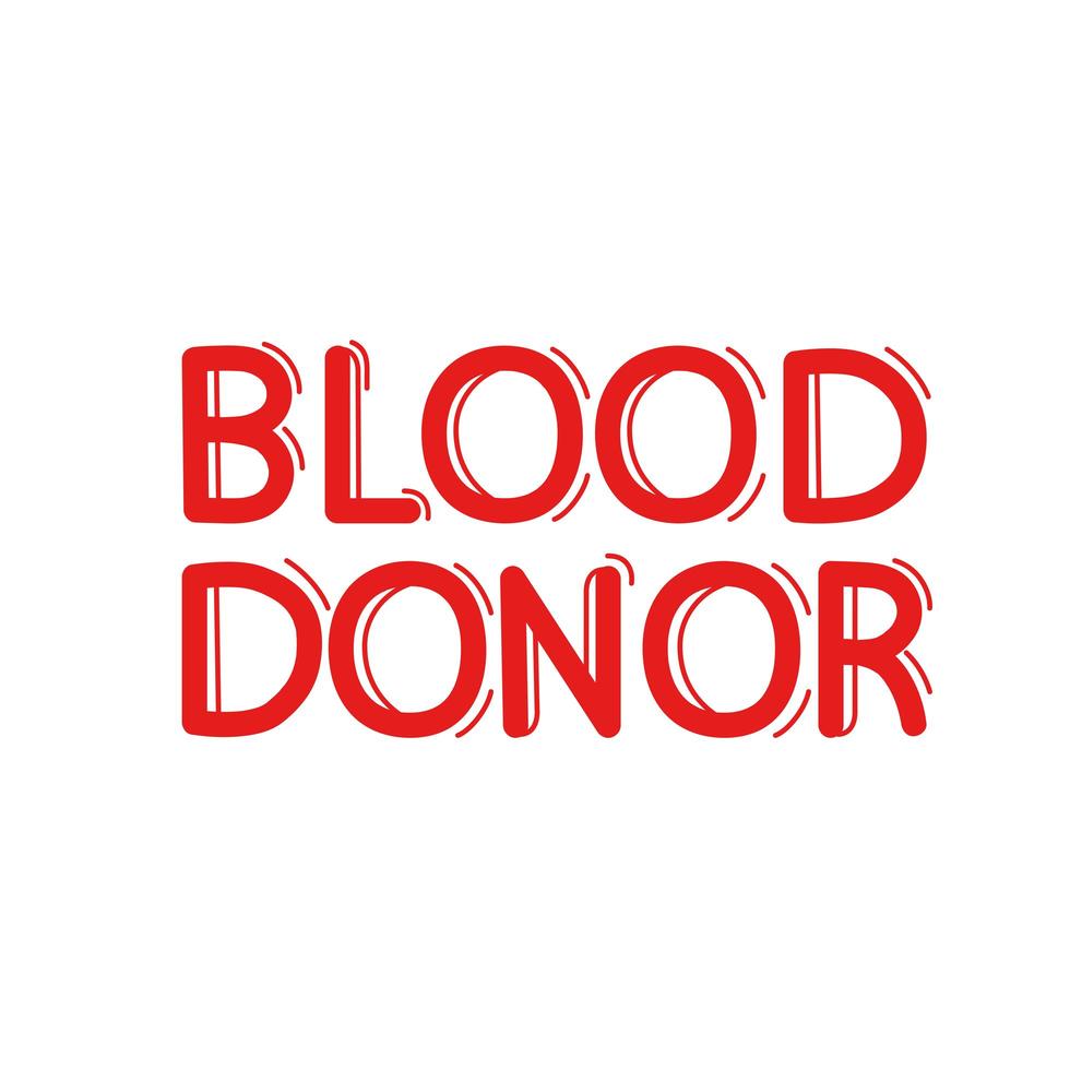 lettere del donatore di sangue vettore