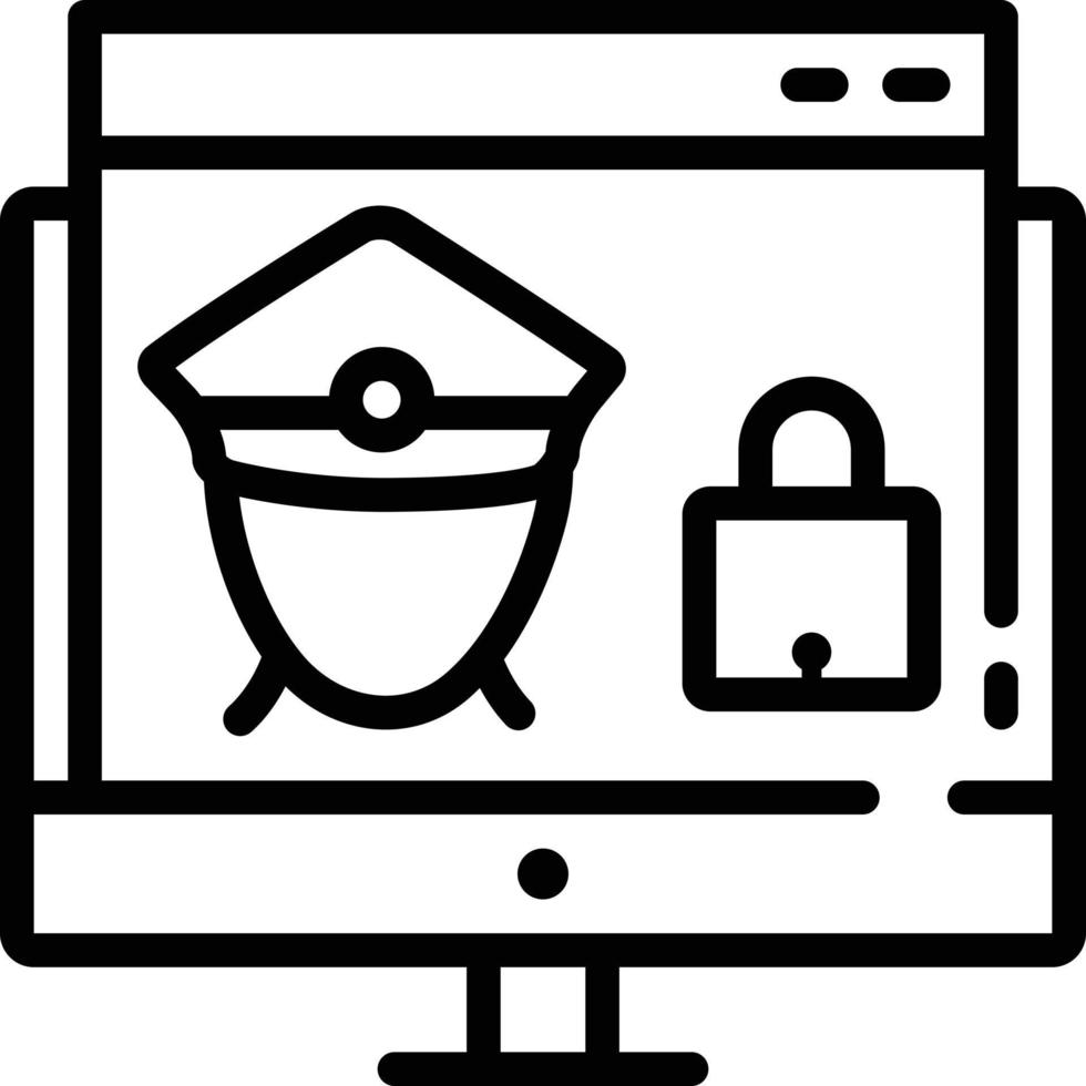 icona di linea per web guard vettore