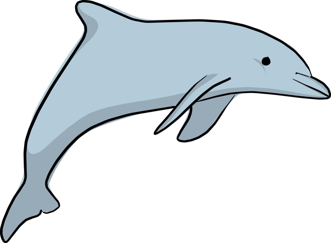delfino blu illustrazione vettoriale schizzo scarabocchio disegnato a mano