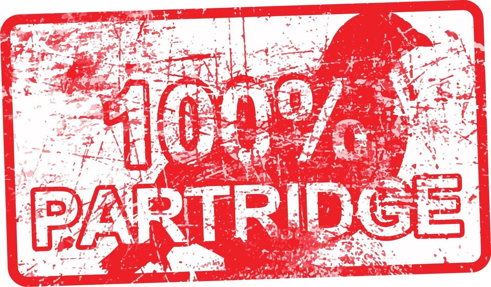 100% pernice - timbro di gomma rossa sporco grungy vettore