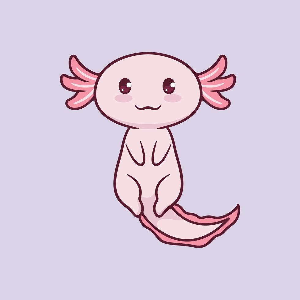 disegno di illustrazione vettoriale di axolotl carino