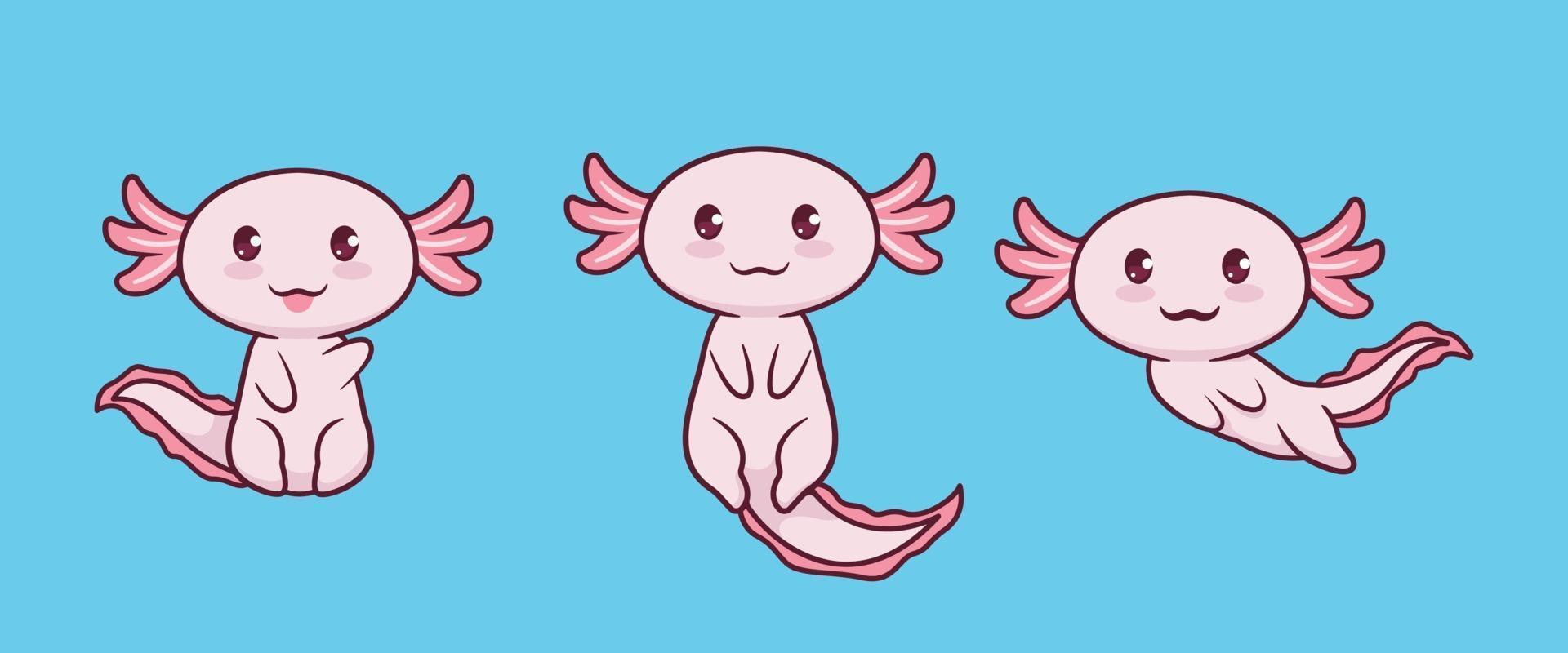 disegno di illustrazione vettoriale di axolotl carino