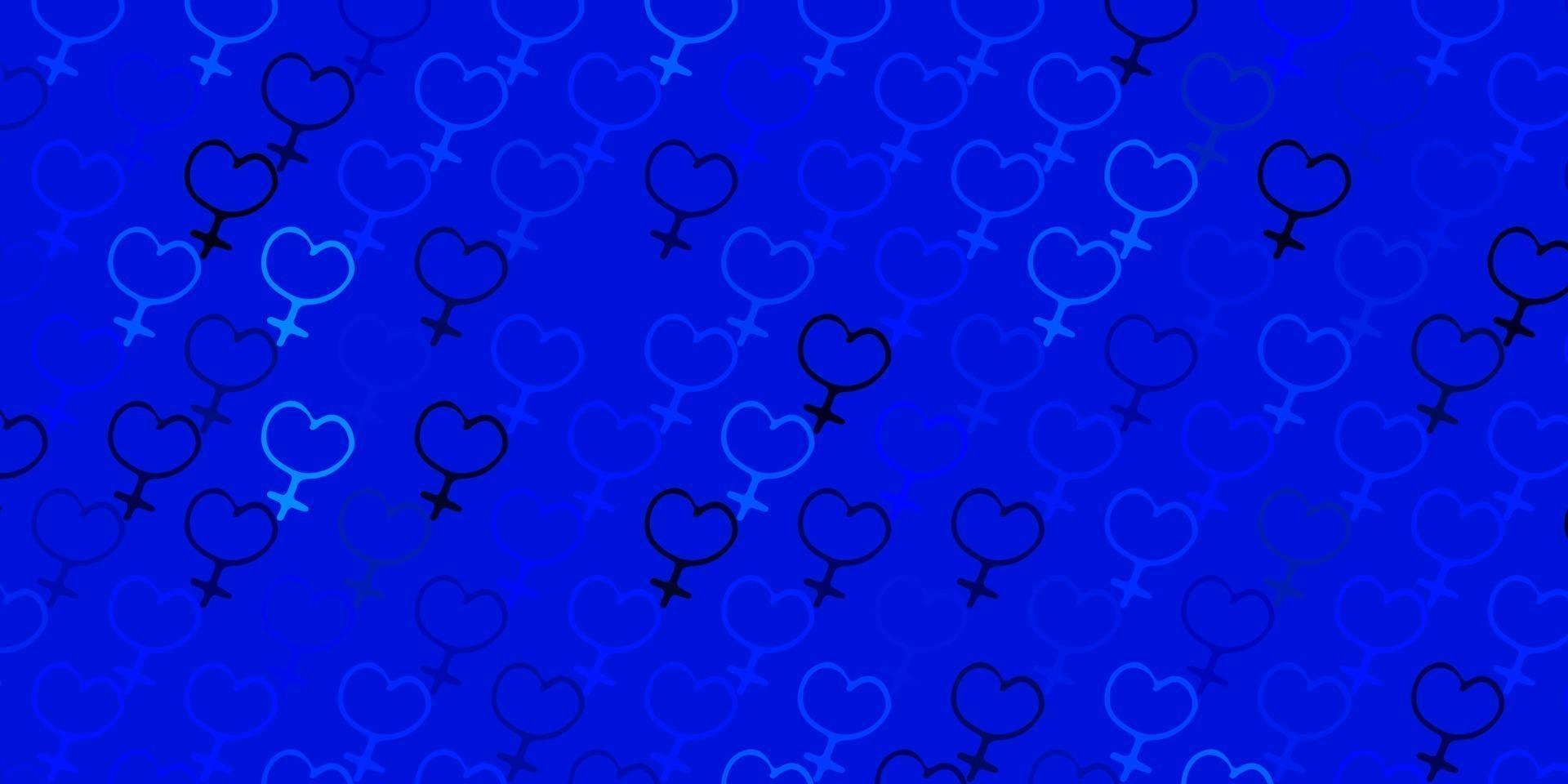sfondo vettoriale azzurro con simboli di donna.