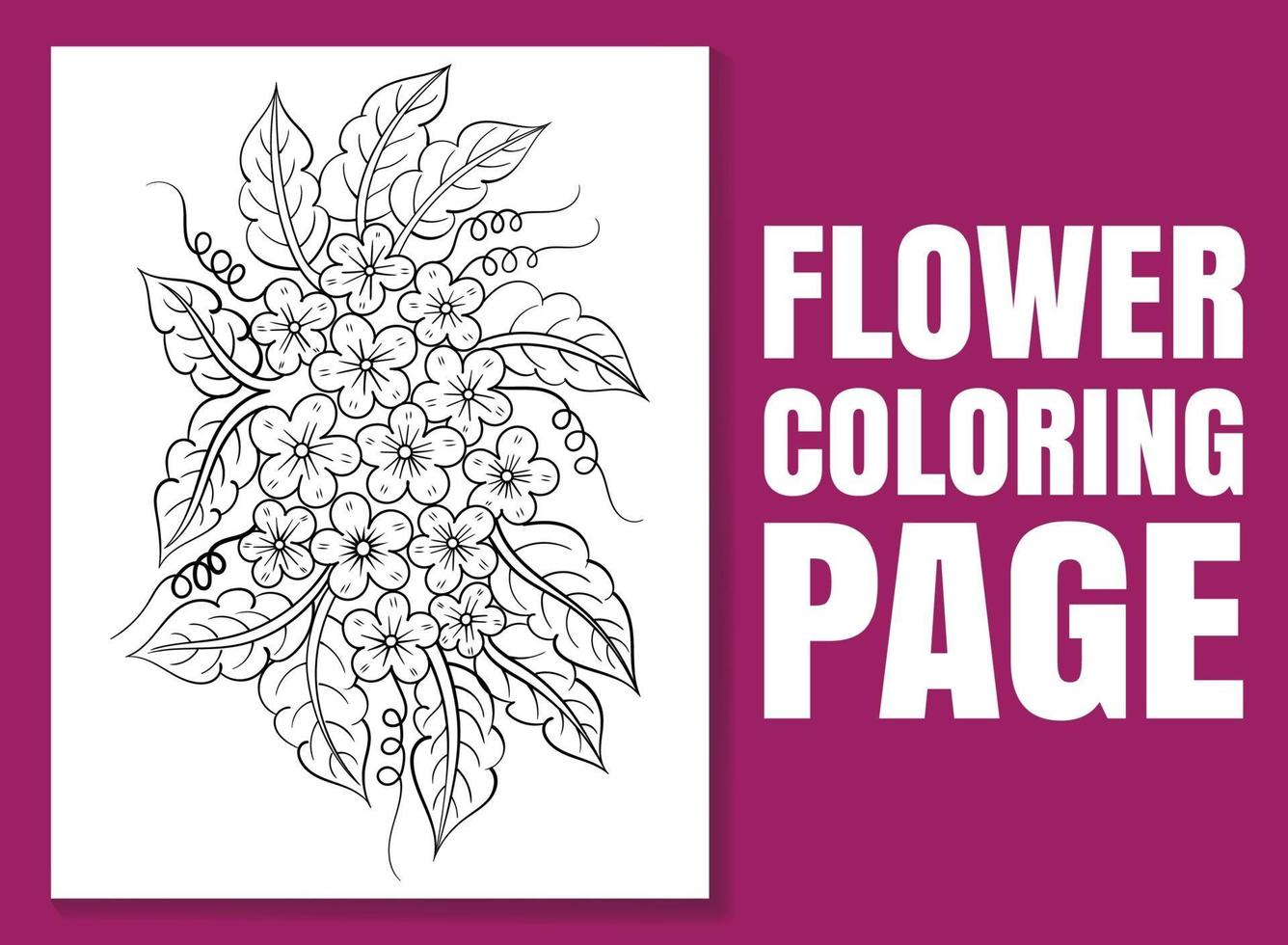 fiore da colorare. pagina del libro da colorare per adulti e bambini. vettore