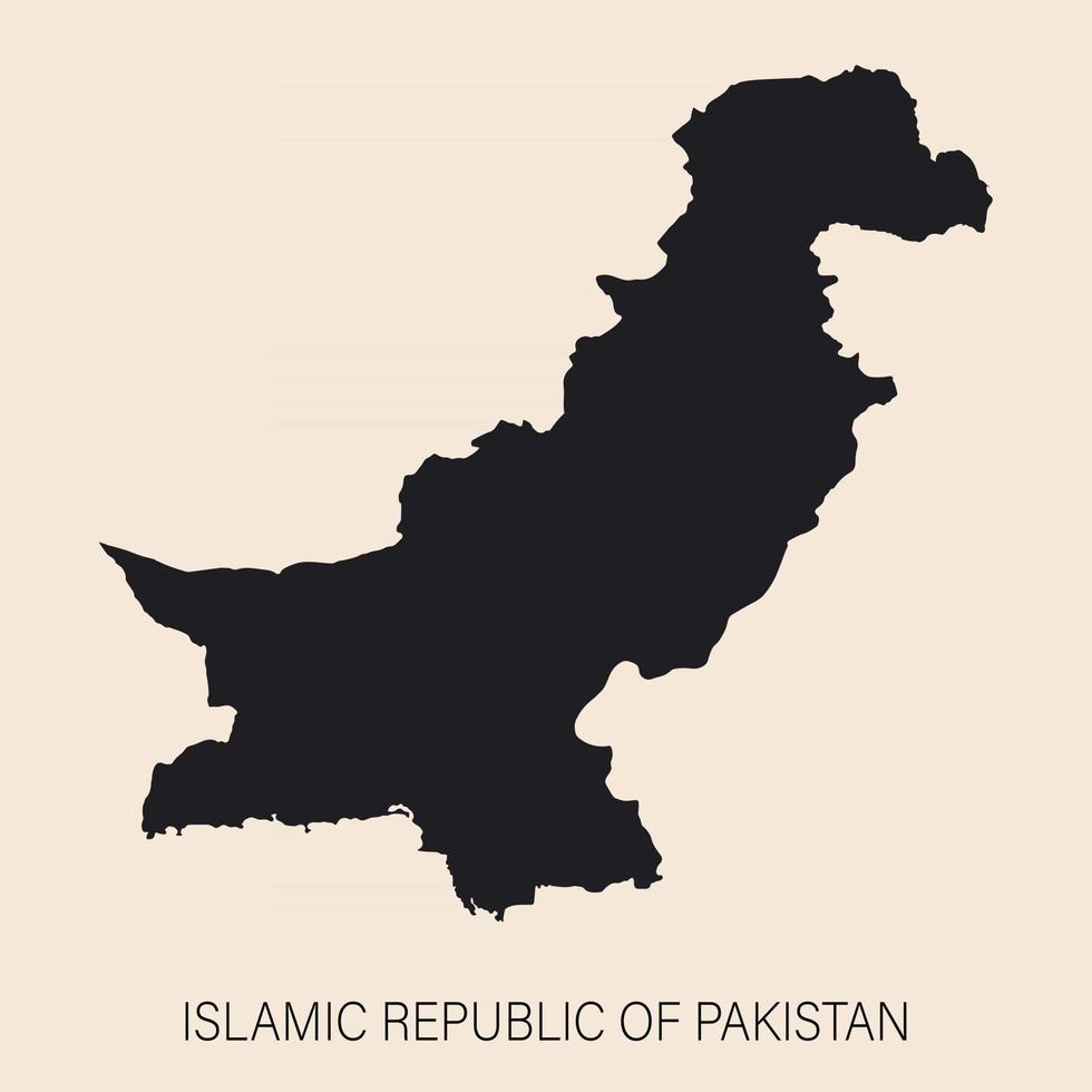 mappa del pakistan altamente dettagliata con bordi isolati su sfondo vettore