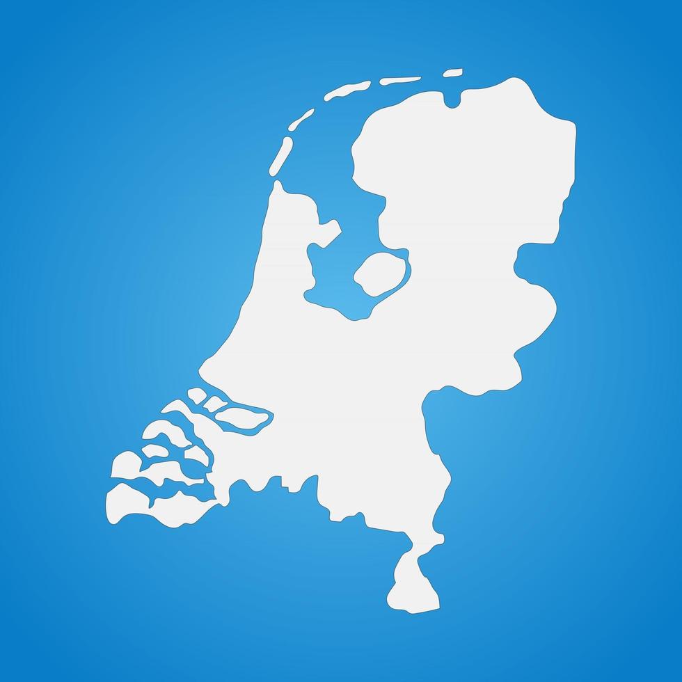 mappa dei Paesi Bassi altamente dettagliata con bordi isolati su sfondo vettore