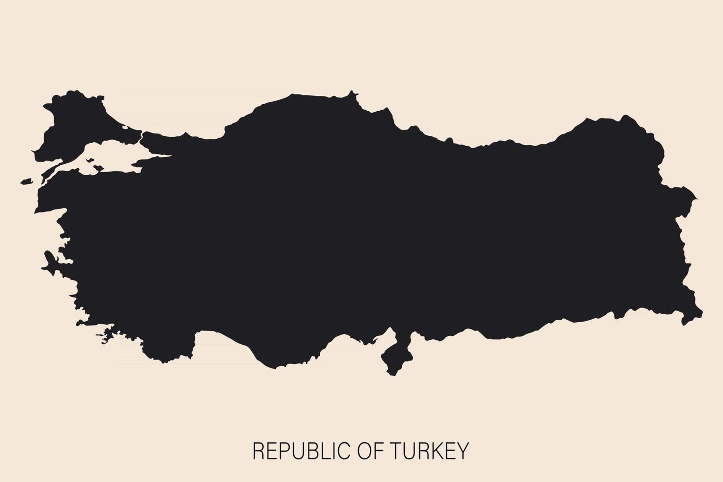 mappa della Turchia altamente dettagliata con bordi isolati su sfondo vettore