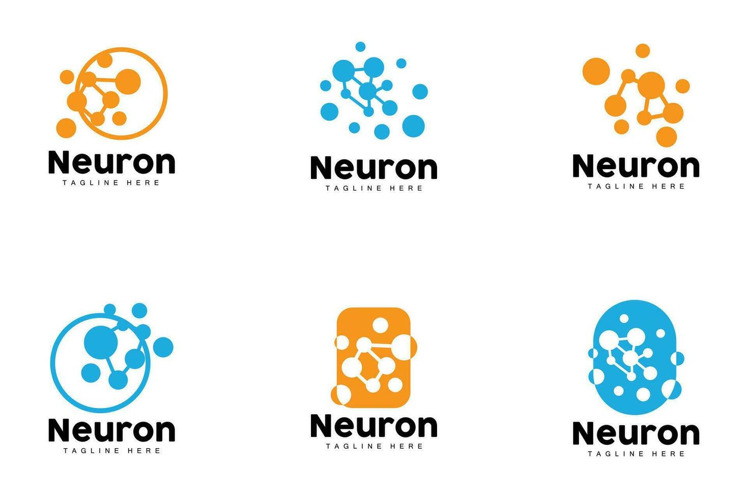 neurone logo, cel dna Rete vettore, e particella tecnologia, semplice illustrazione modello design vettore