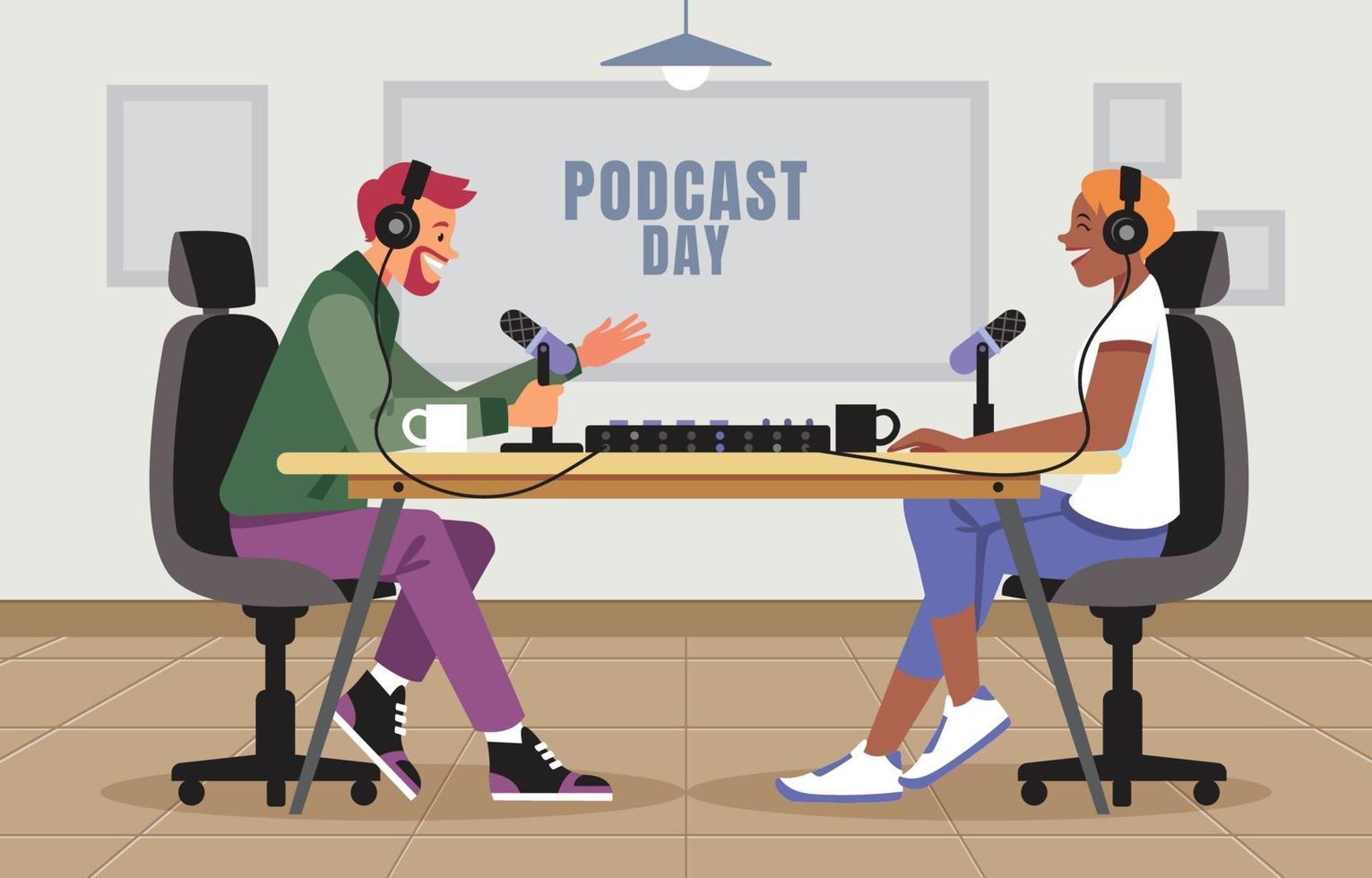 giornata internazionale del podcast vettore